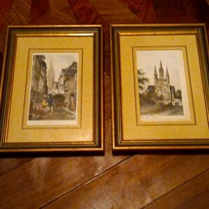 VINTAGE FRANCE PRINTS IN FRAMES